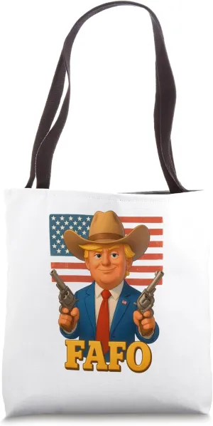 Cool Funny Trump Fafo Cartoon Illustration Graphic Designs Tote Bag