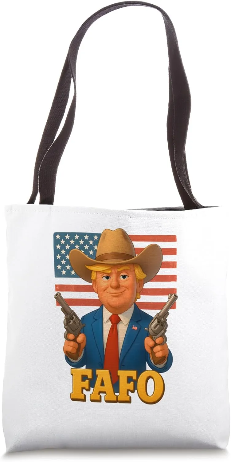 Cool Funny Trump Fafo Cartoon Illustration Graphic Designs Tote Bag