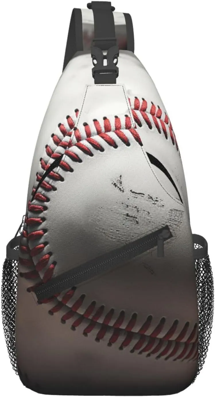 Cool Grey Baseball Sling Bag Backpack For Men Cross Chest Bag Crossbody Shoulder Bag Travel Hiking Daypack