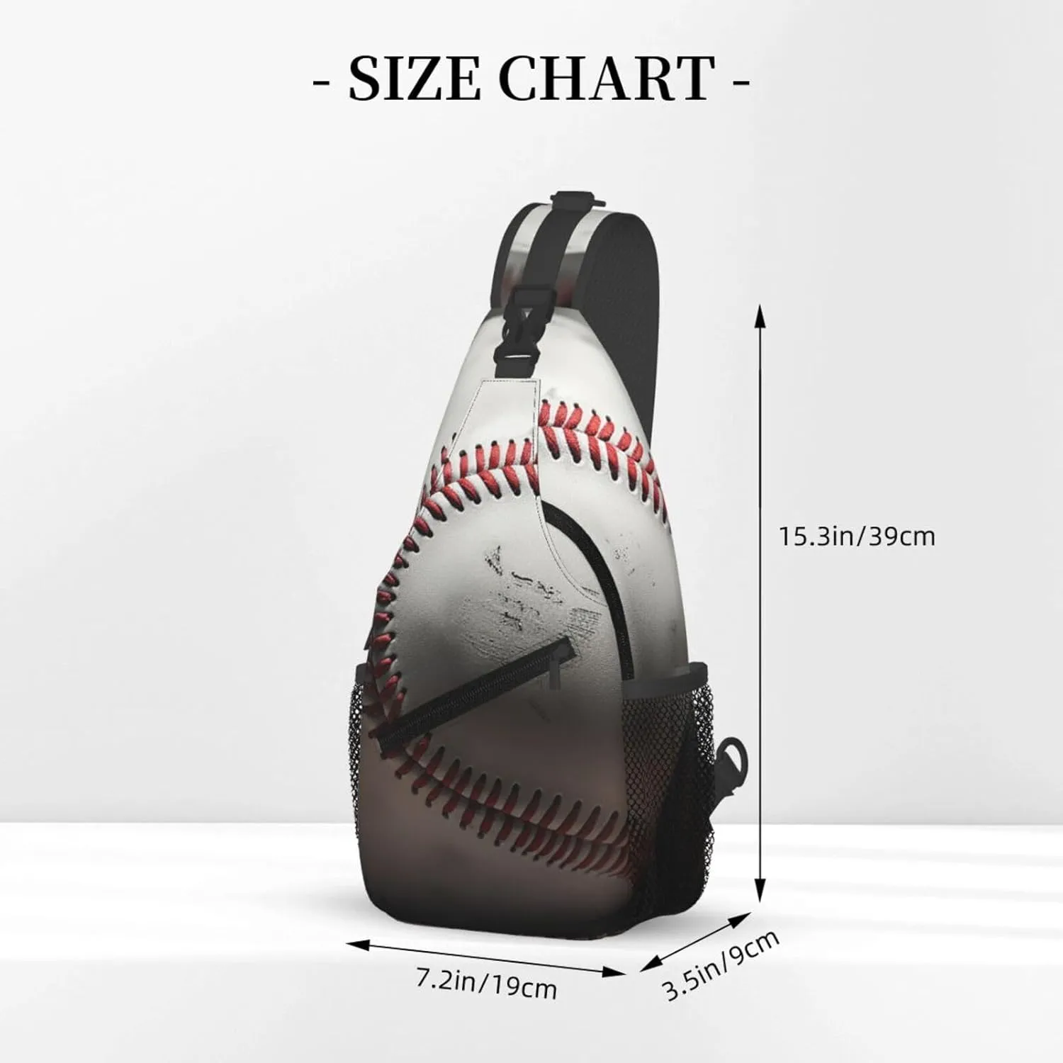Cool Grey Baseball Sling Bag Backpack For Men Cross Chest Bag Crossbody Shoulder Bag Travel Hiking Daypack