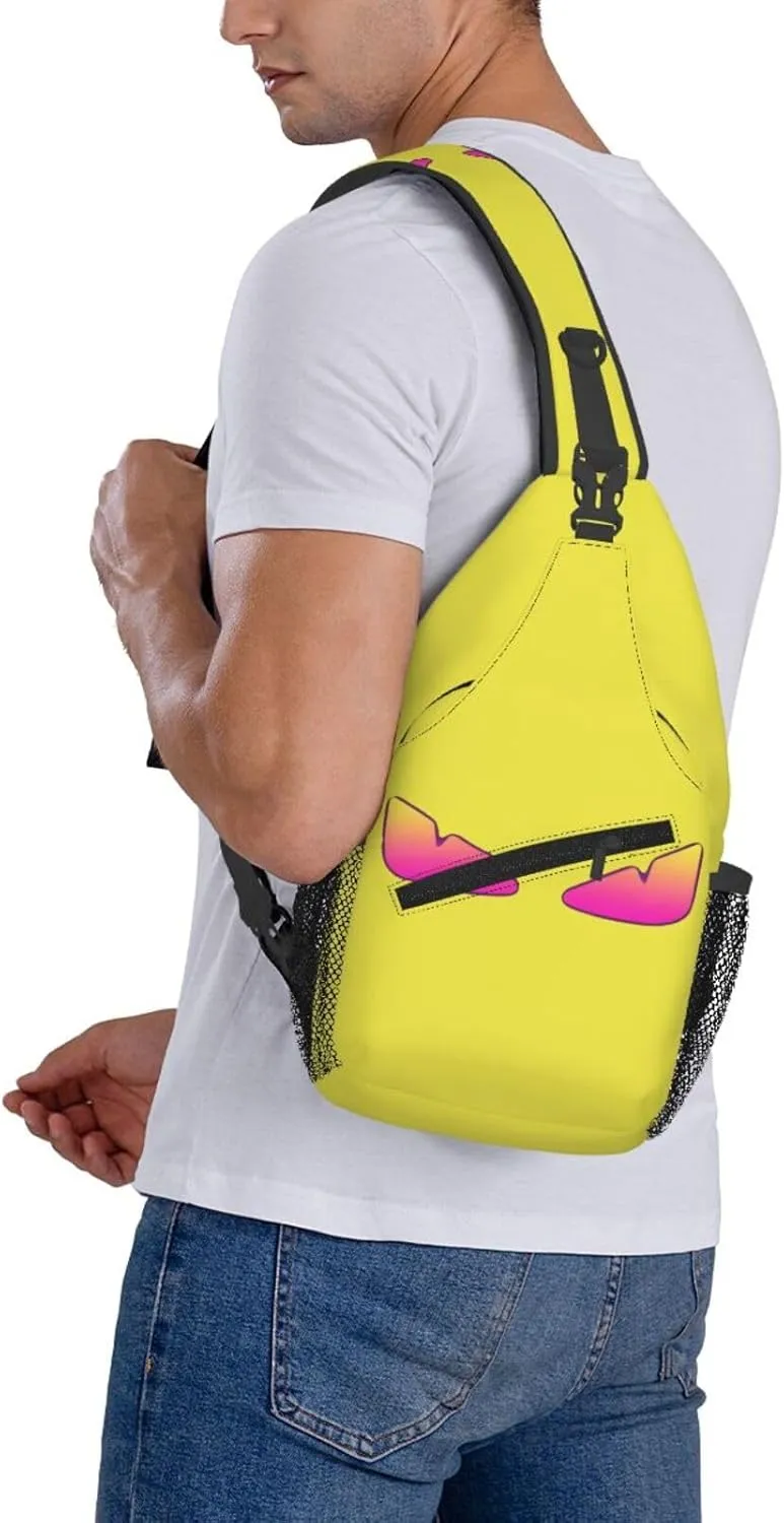 Cool Monsters Eyes Crossbody Bag Cross Chest Bag Adjustable Sling Backpack Sports Gym Shoulder Bags Travel Cycling Daypack Diagonally Casual Rucksack