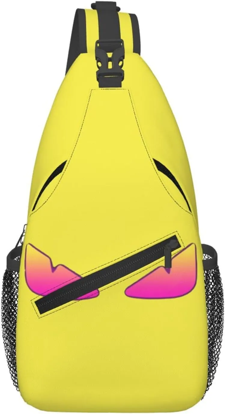 Cool Monsters Eyes Crossbody Bag Cross Chest Bag Adjustable Sling Backpack Sports Gym Shoulder Bags Travel Cycling Daypack Diagonally Casual Rucksack