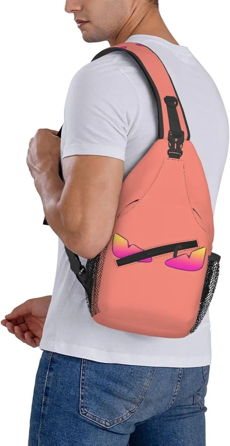 Cool Monsters Eyes Crossbody Bag Cross Chest Bag Adjustable Sling Backpack Sports Gym Shoulder Bags Travel Cycling Daypack Diagonally Casual Rucksack