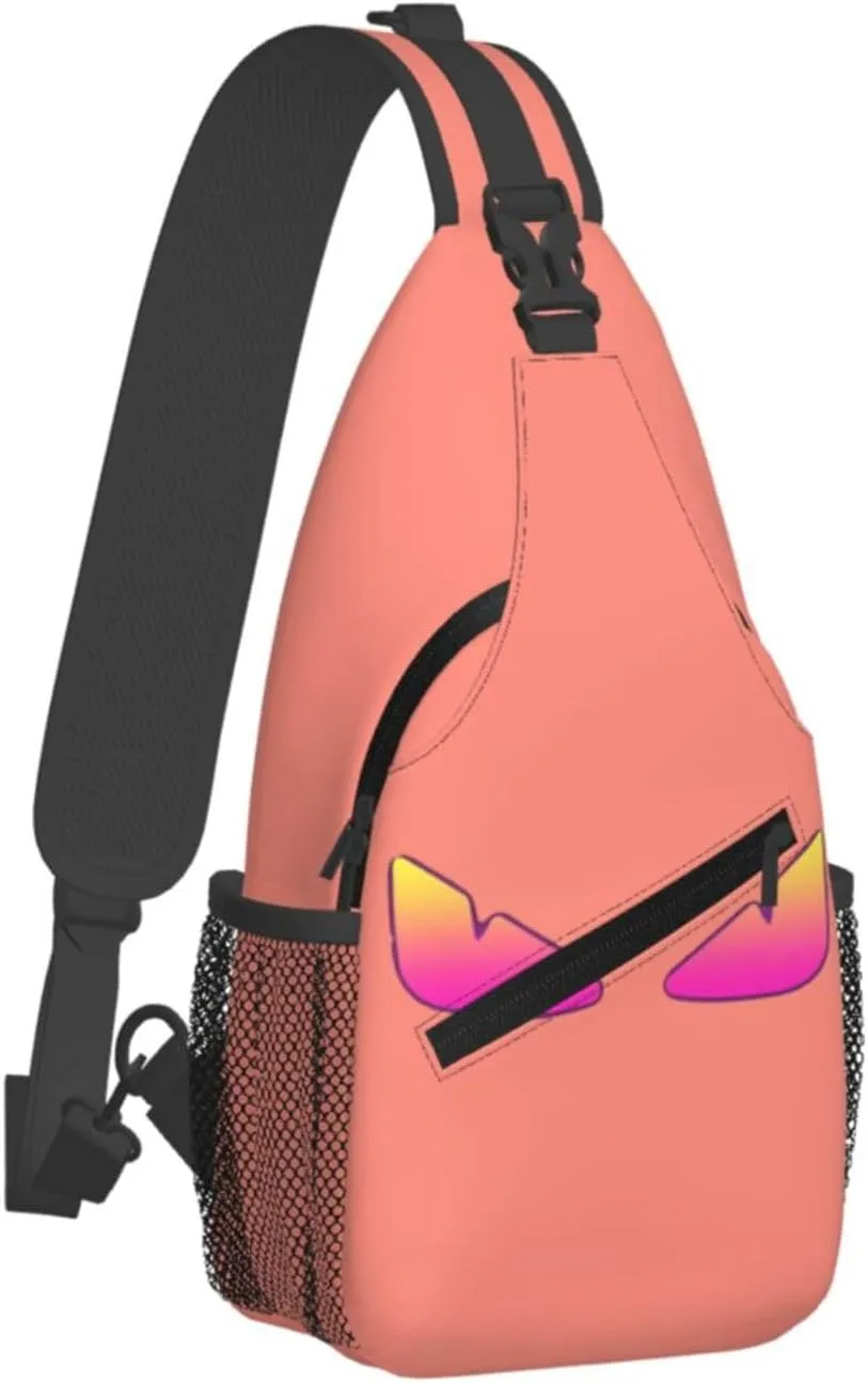 Cool Monsters Eyes Crossbody Bag Cross Chest Bag Adjustable Sling Backpack Sports Gym Shoulder Bags Travel Cycling Daypack Diagonally Casual Rucksack
