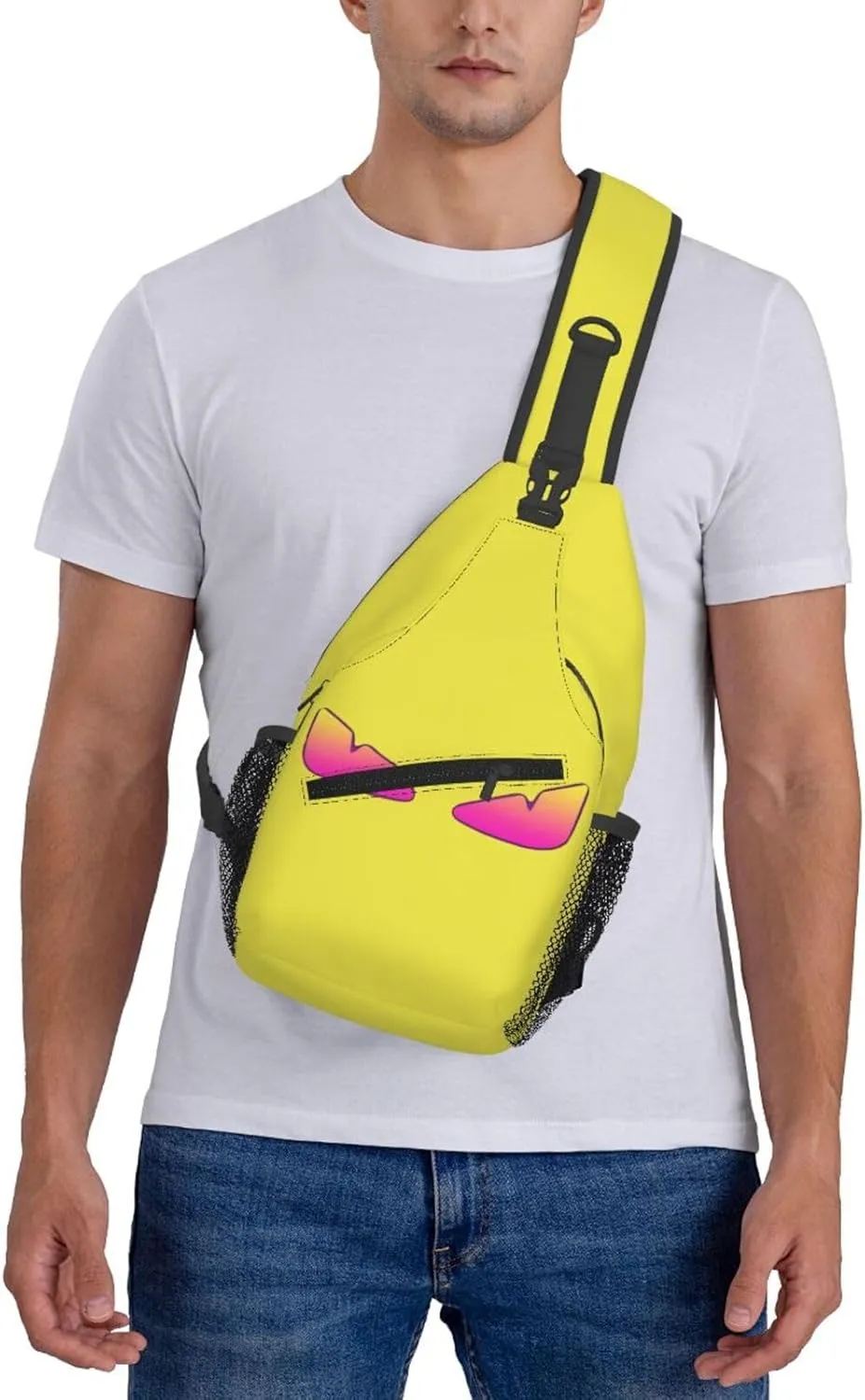 Cool Monsters Eyes Crossbody Bag Cross Chest Bag Adjustable Sling Backpack Sports Gym Shoulder Bags Travel Cycling Daypack Diagonally Casual Rucksack