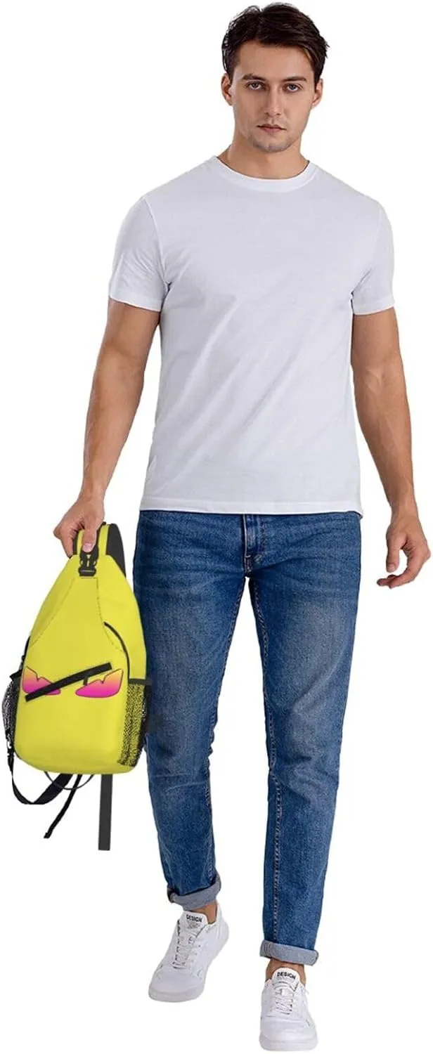 Cool Monsters Eyes Crossbody Bag Cross Chest Bag Adjustable Sling Backpack Sports Gym Shoulder Bags Travel Cycling Daypack Diagonally Casual Rucksack