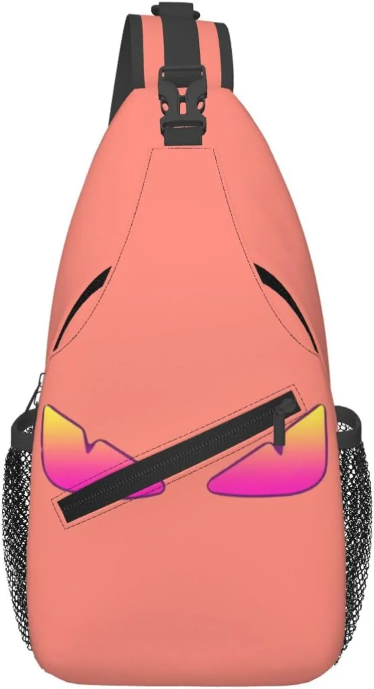 Cool Monsters Eyes Crossbody Bag Cross Chest Bag Adjustable Sling Backpack Sports Gym Shoulder Bags Travel Cycling Daypack Diagonally Casual Rucksack