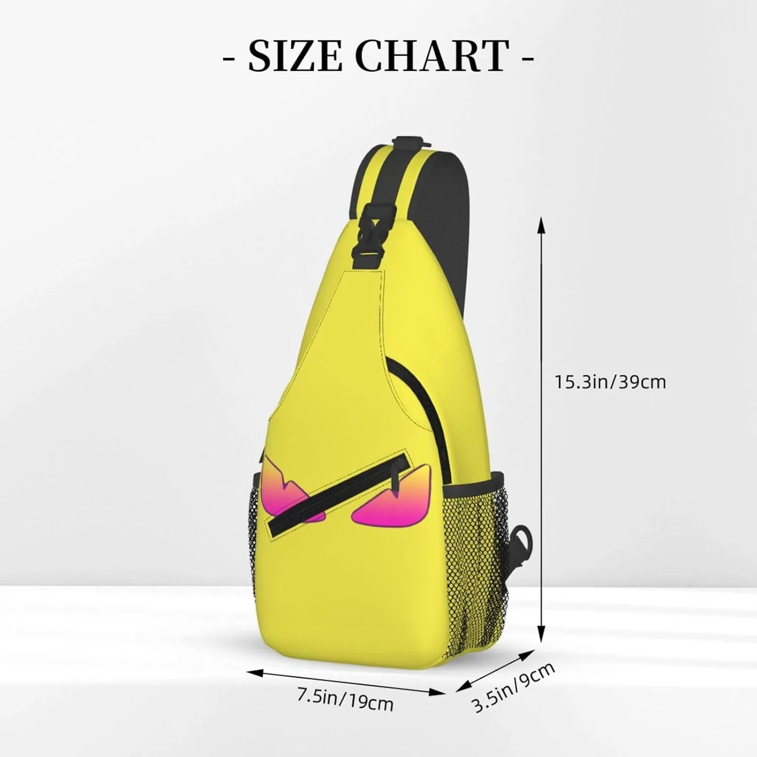 Cool Monsters Eyes Crossbody Bag Cross Chest Bag Adjustable Sling Backpack Sports Gym Shoulder Bags Travel Cycling Daypack Diagonally Casual Rucksack