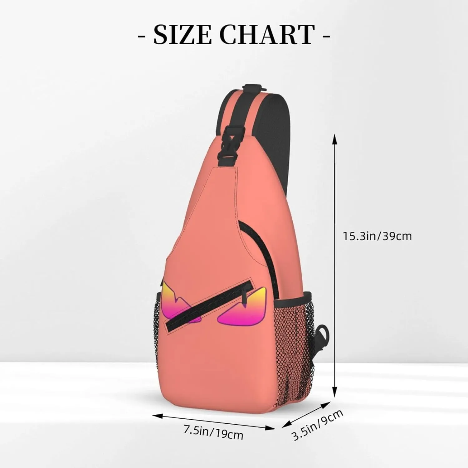 Cool Monsters Eyes Crossbody Bag Cross Chest Bag Adjustable Sling Backpack Sports Gym Shoulder Bags Travel Cycling Daypack Diagonally Casual Rucksack