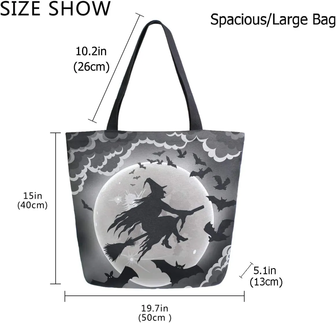 Cool Printed Extra Large Shoulder Tote Bag for Beach Travel Weekender Gym Reusable Grocery Shopping