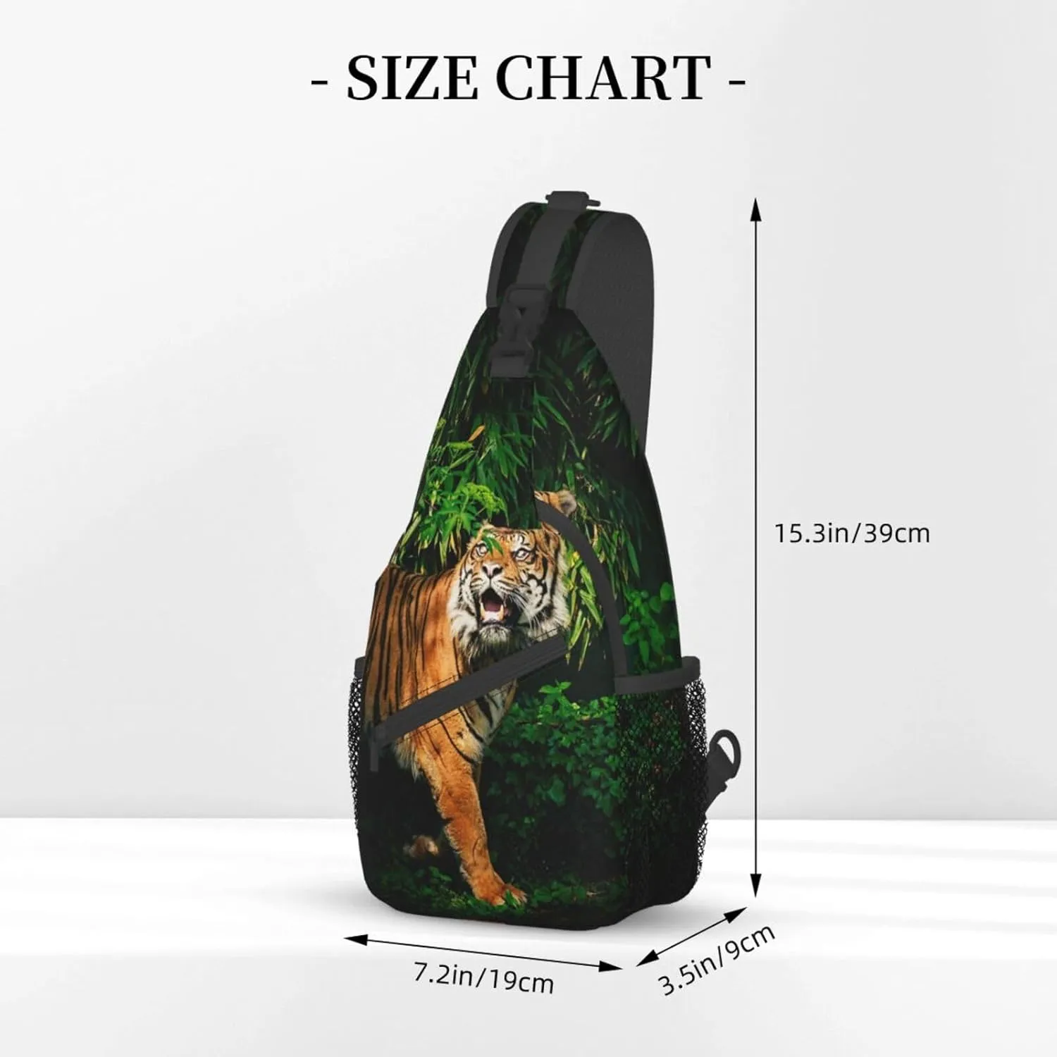 Cool Tiger Sling Bag, Fashion Crossbody Backpack Shoulder Bag Chest Bag for Men Women Outdoor Hiking Travel