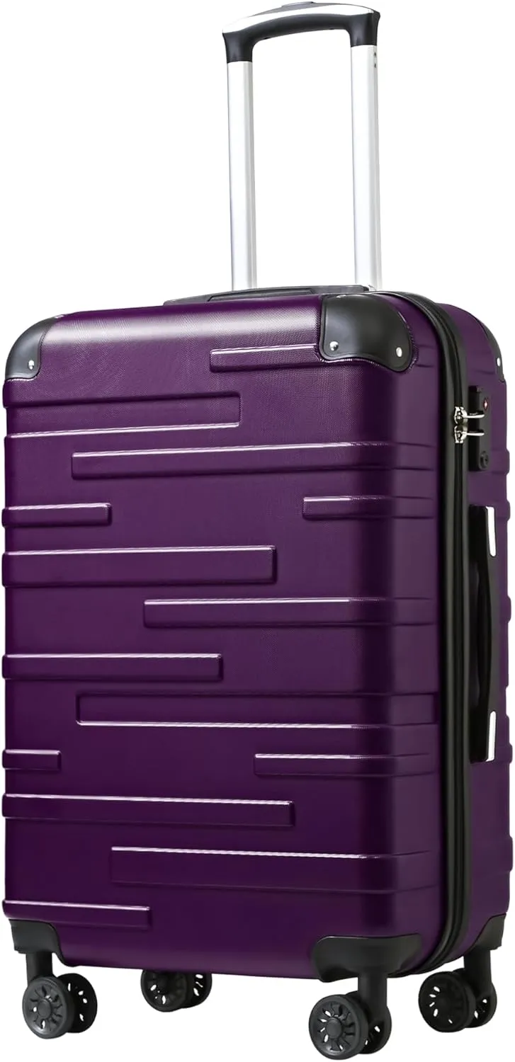 Coolife Luggage Suitcase Carry-on Hardside Travel Luggage TSA Lock Spinner Telescopic Handle