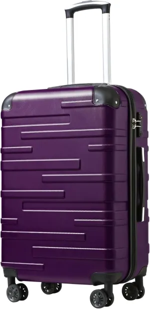 Coolife Luggage Suitcase Carry-on Hardside Travel Luggage TSA Lock Spinner Telescopic Handle