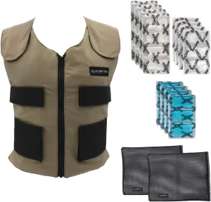 Cooling Vest for Men and Women with 8 Cooling Packs Plus Booster Set-Maintains 59ºF for up to 2.5 Hours