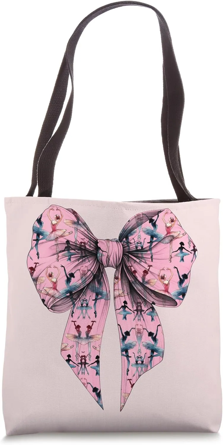 Coquette Bow Ballet Dancer Ballet Dancing Ballerina Pink Mom Tote Bag