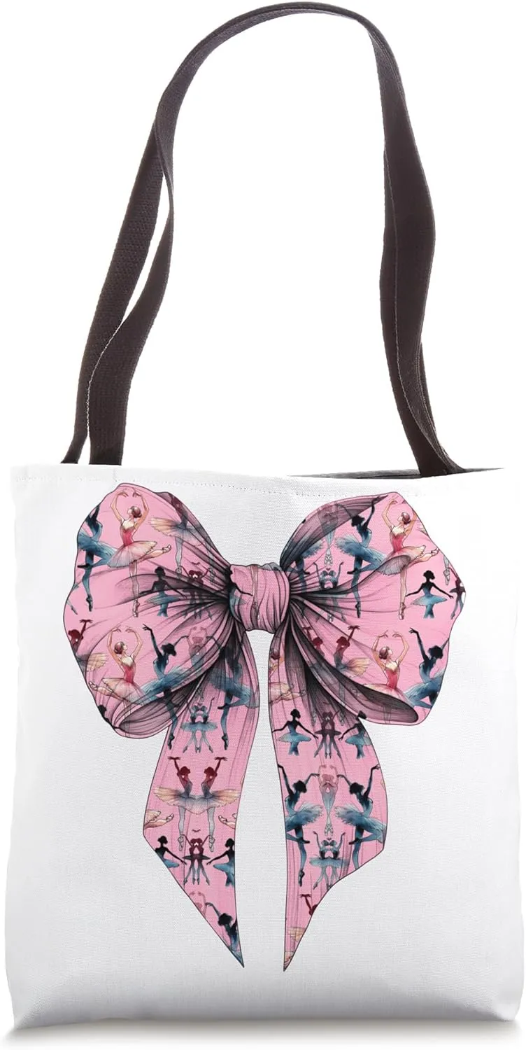 Coquette Bow Ballet Dancer Ballet Dancing Ballerina Pink Mom Tote Bag