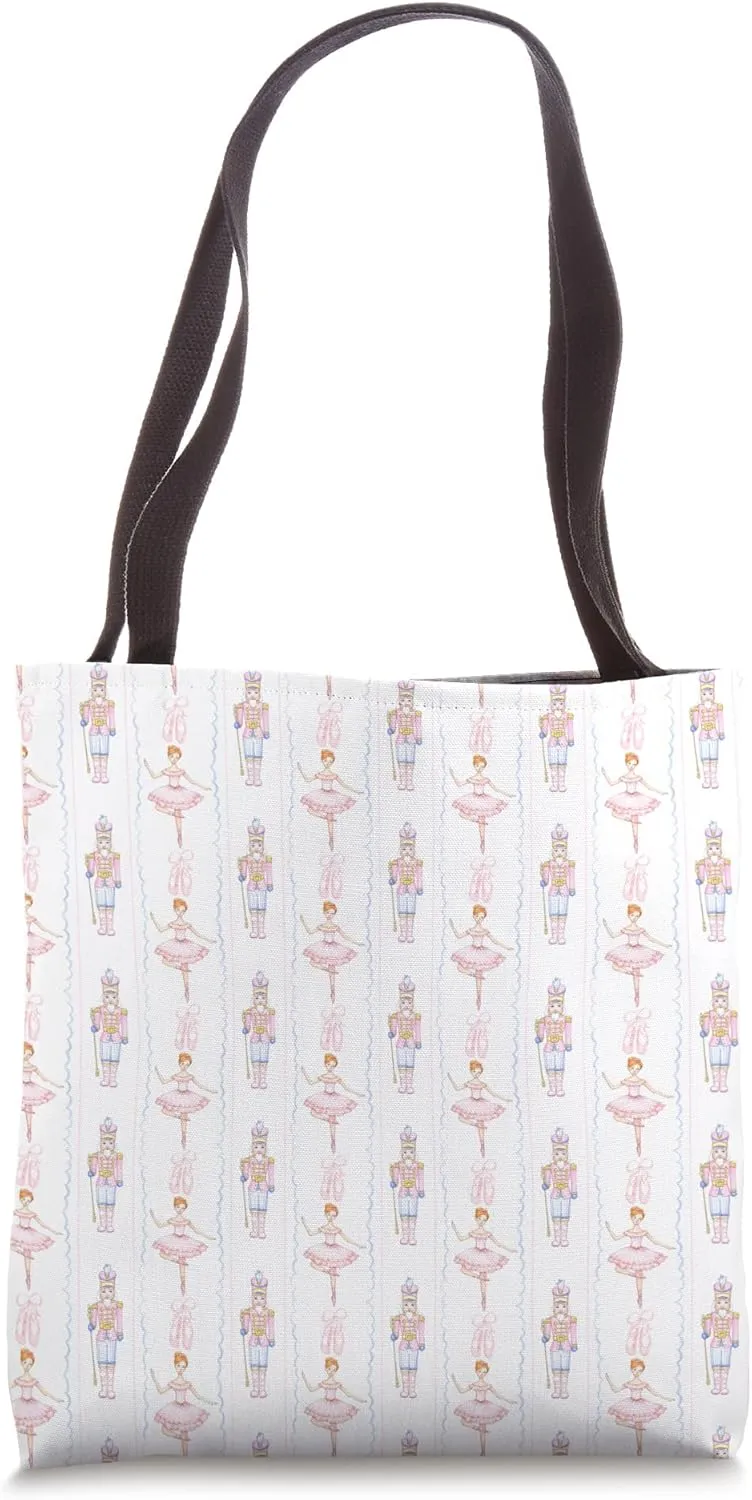Coquette Pink Ribbons Bows Nutcracker Ballet Christmas Tote Bag