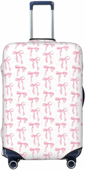 Coquette Ribbon Bow Travel Luggage Cover Fits 18-32 Inch Luggage, Washable Suitcase Cover Protector with Concealed Zipper for Wheeled Suitcase Travel Accessories