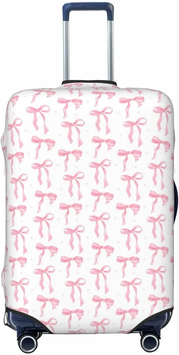 Coquette Ribbon Bow Travel Luggage Cover Fits 18-32 Inch Luggage, Washable Suitcase Cover Protector with Concealed Zipper for Wheeled Suitcase Travel Accessories