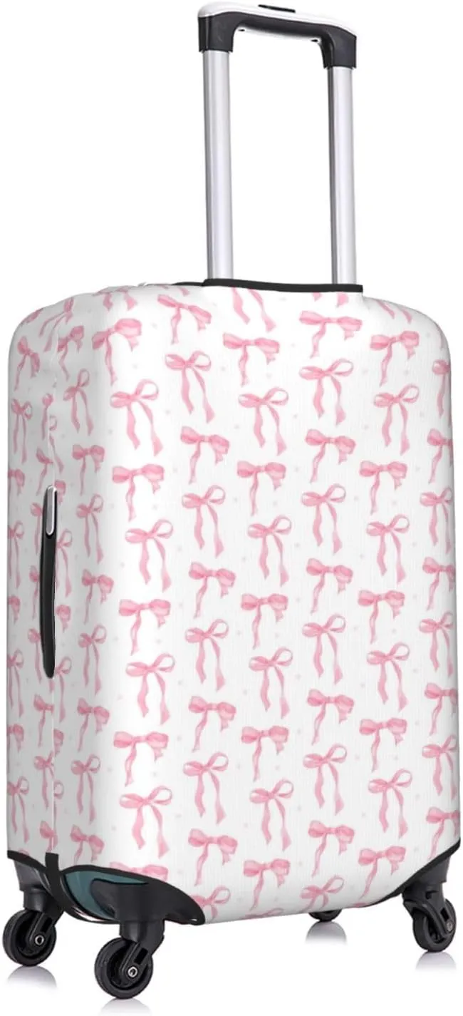 Coquette Ribbon Bow Travel Luggage Cover Fits 18-32 Inch Luggage, Washable Suitcase Cover Protector with Concealed Zipper for Wheeled Suitcase Travel Accessories