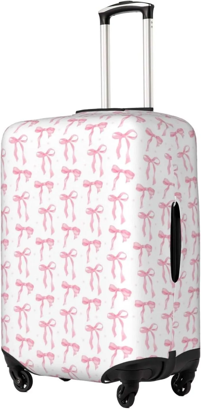 Coquette Ribbon Bow Travel Luggage Cover Fits 18-32 Inch Luggage, Washable Suitcase Cover Protector with Concealed Zipper for Wheeled Suitcase Travel Accessories