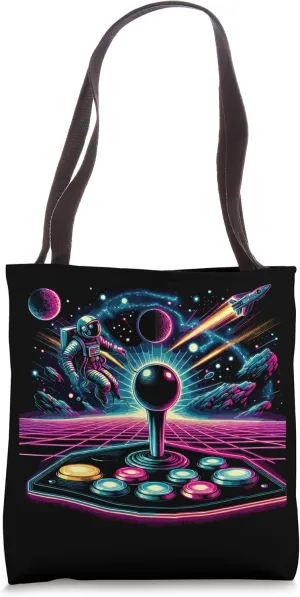 Cosmos Arcade - Retro Gaming Galaxy Vector Tote Bag