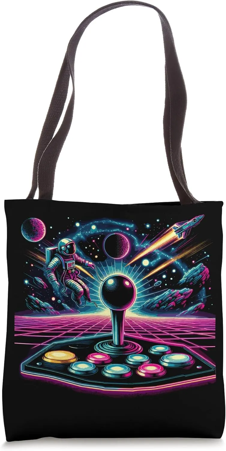 Cosmos Arcade - Retro Gaming Galaxy Vector Tote Bag