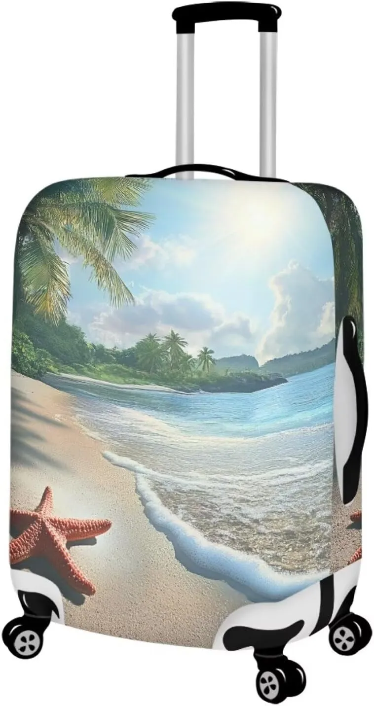 Cozeyat Beach Theme Travel Luggage Cover - Washable Elastic Suitcase Protector With Zipper for Wheeled Baggage - Anti-Scratch Sleeve Travel Accessories