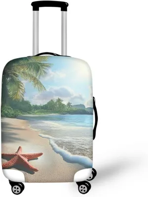 Cozeyat Beach Theme Travel Luggage Cover - Washable Elastic Suitcase Protector With Zipper for Wheeled Baggage - Anti-Scratch Sleeve Travel Accessories