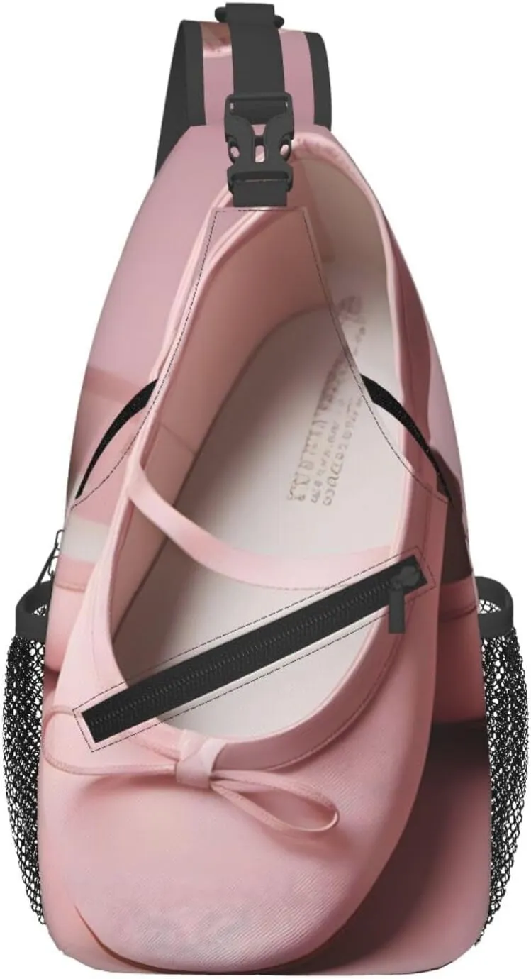 Cross Chest Bag Diagonally - Quality, Durable, and Spacious Shoulder Bag for Men and Women Pink Ballet Shoes Printing