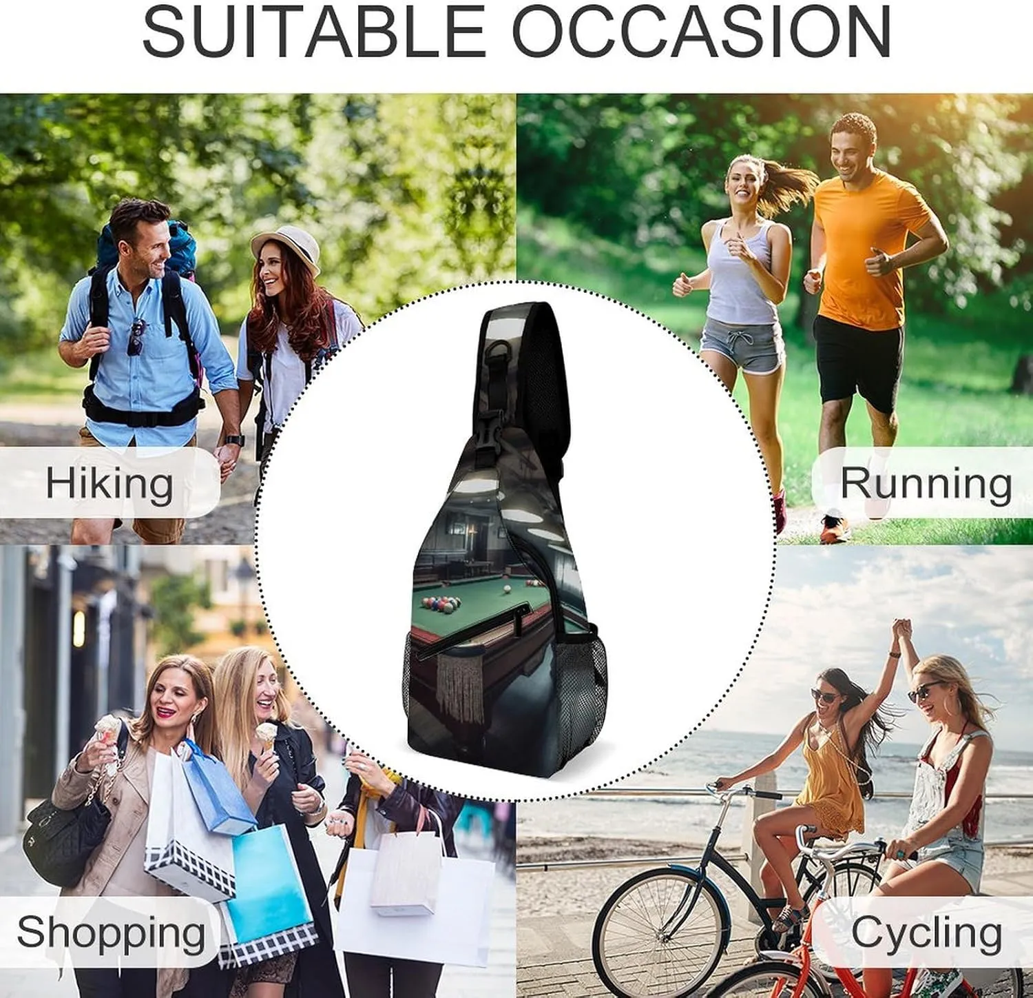 Crossbody Bag for Women Men Chest Bag Cool Dolphin Sling Bag Crossbody Shoulder Bag Sling Backpack