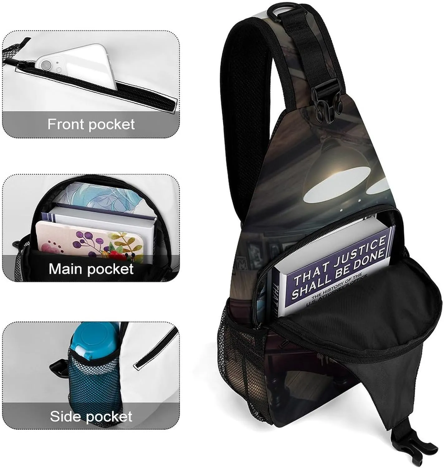 Crossbody Bag for Women Men Chest Bag Cool Dolphin Sling Bag Crossbody Shoulder Bag Sling Backpack