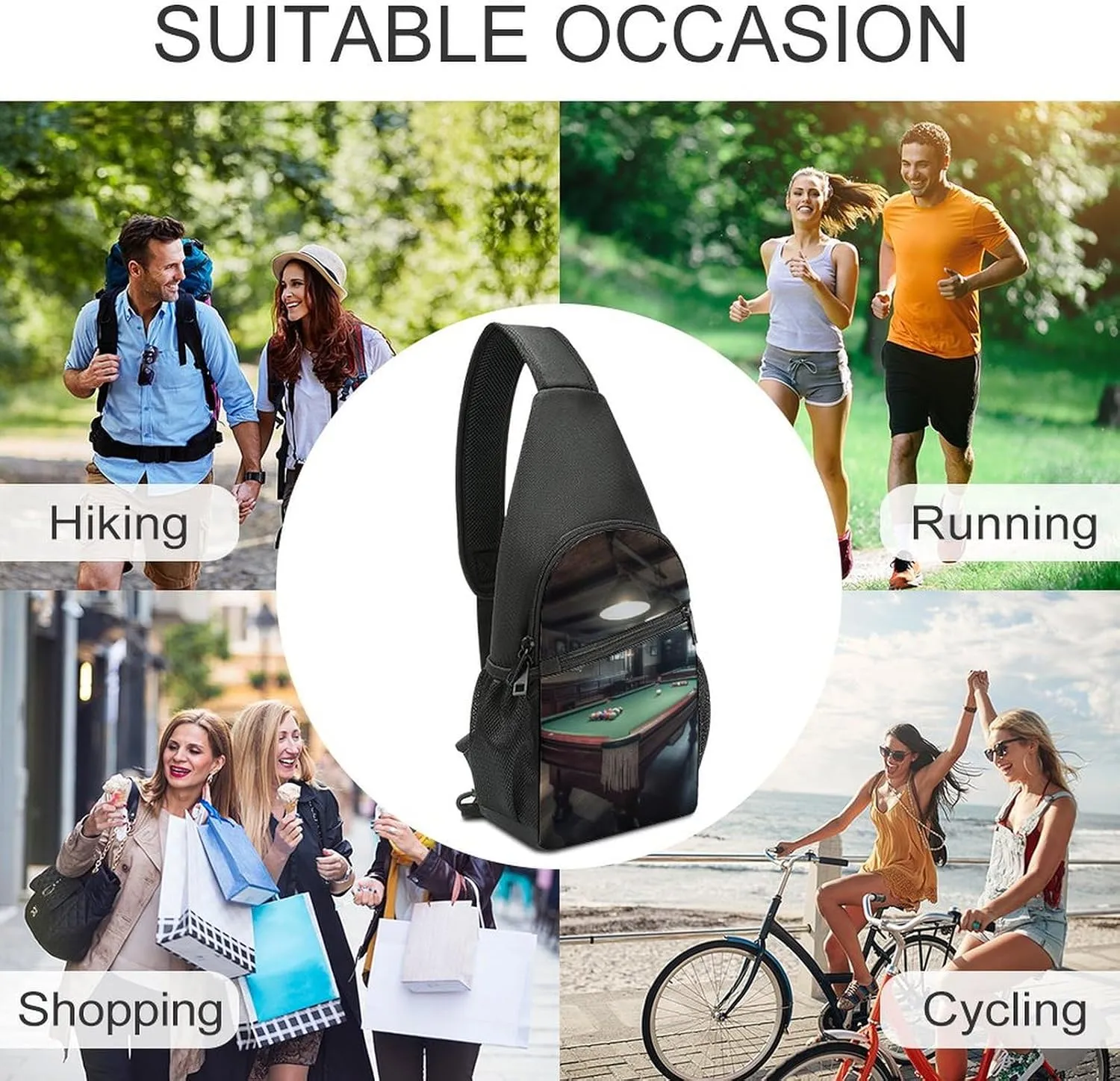 Crossbody Bag for Women Men Sling Bag Cool Dolphin Chest Bag Crossbody Adjustable Shoulder Bag