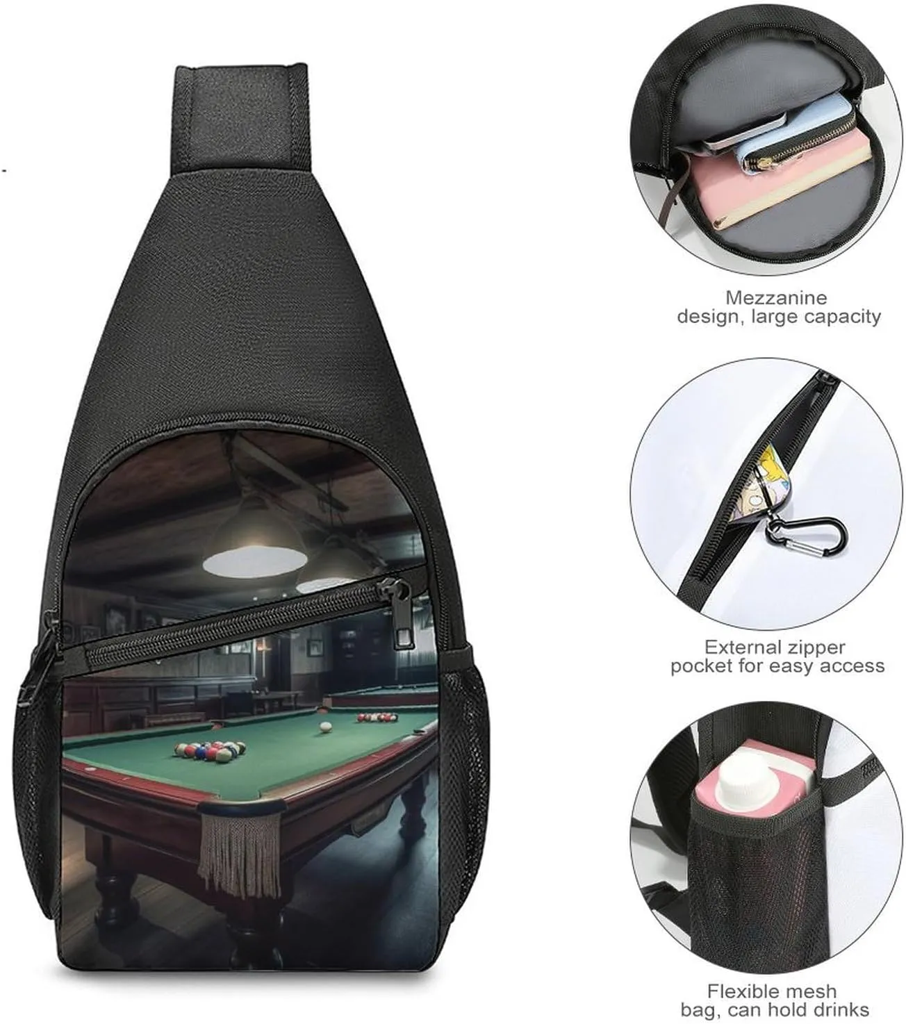 Crossbody Bag for Women Men Sling Bag Cool Dolphin Chest Bag Crossbody Adjustable Shoulder Bag