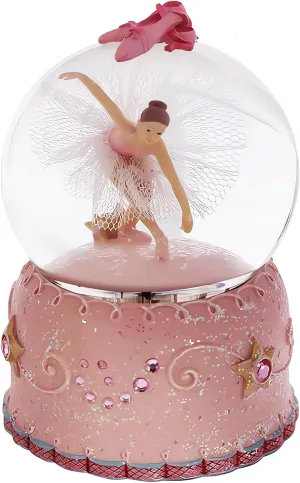 Crystal Ball Music Box Ballerina with Rotating Base, Handpainted Dancing Ballerina Snow Globe Ballet Recital Gifts for Girls, Daughter, Granddaughter (Swan Lake Tune)