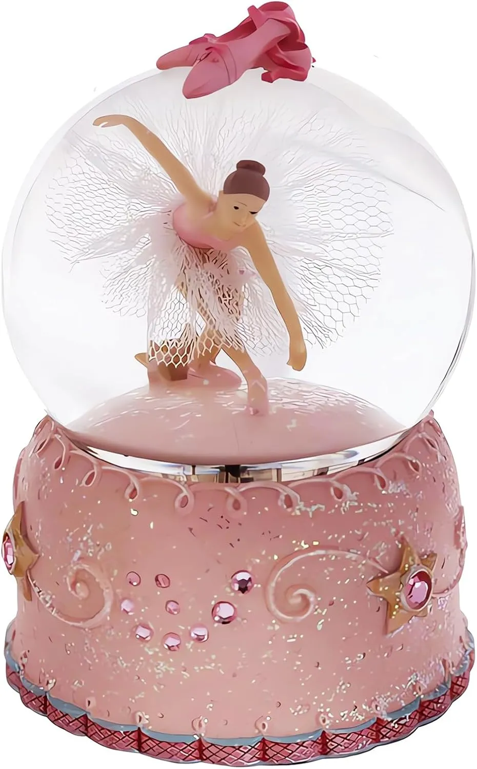 Crystal Ball Music Box Ballerina with Rotating Base, Handpainted Dancing Ballerina Snow Globe Ballet Recital Gifts for Girls, Daughter, Granddaughter (Swan Lake Tune)