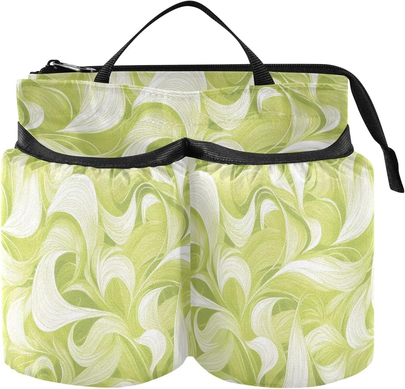 Cup Holder for Luggage Upgraded Leaf Wave Pattern Green Bottle Holder Luggage Airplane Travelers