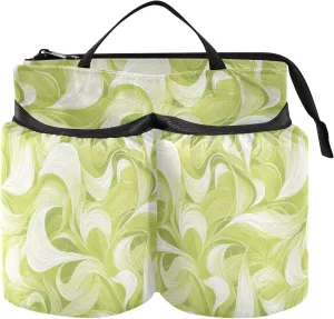 Cup Holder for Luggage Upgraded Leaf Wave Pattern Green Bottle Holder Luggage Airplane Travelers