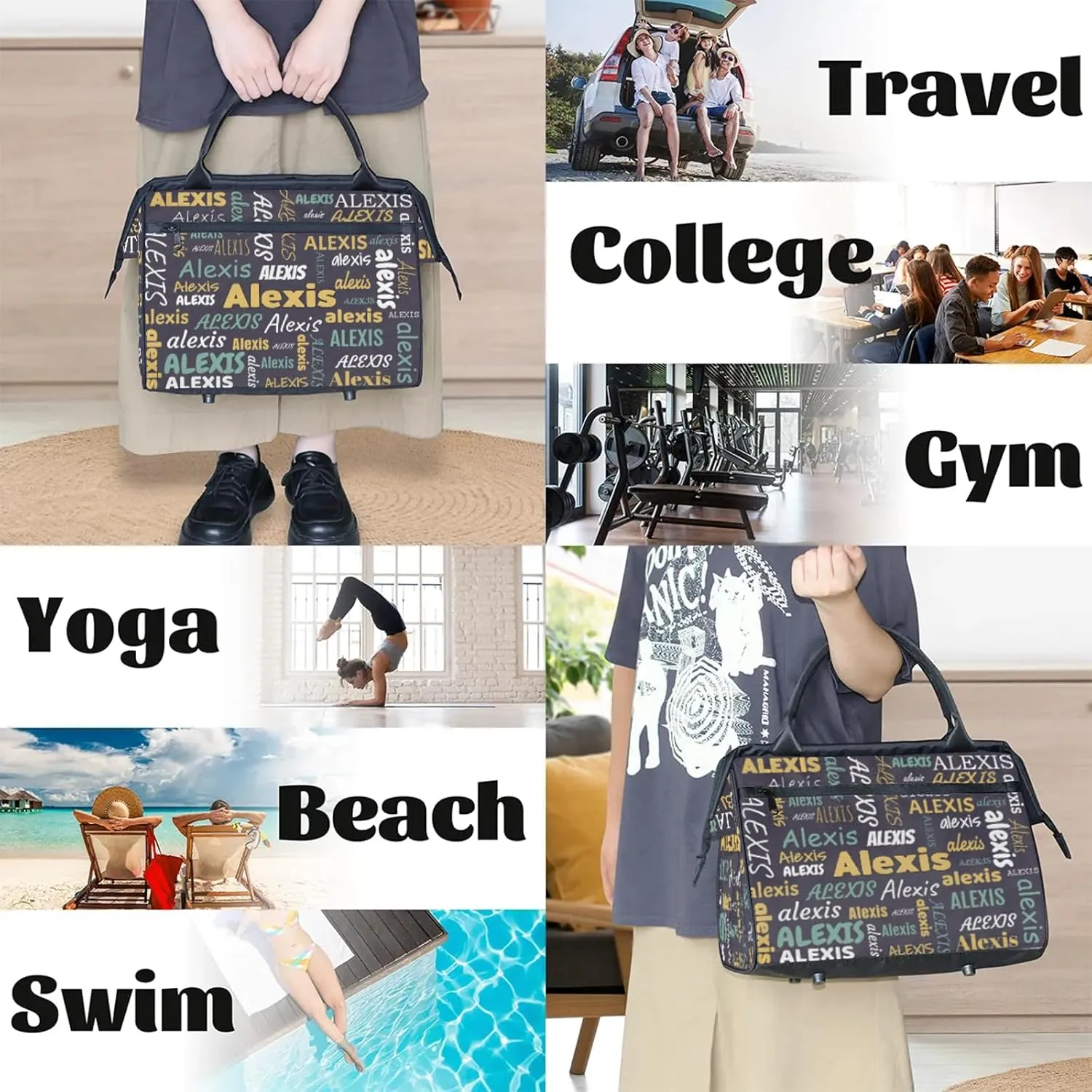 Custom Gymnastics Duffel Bag Personalized Name Dance Ballet Bags Waterproof