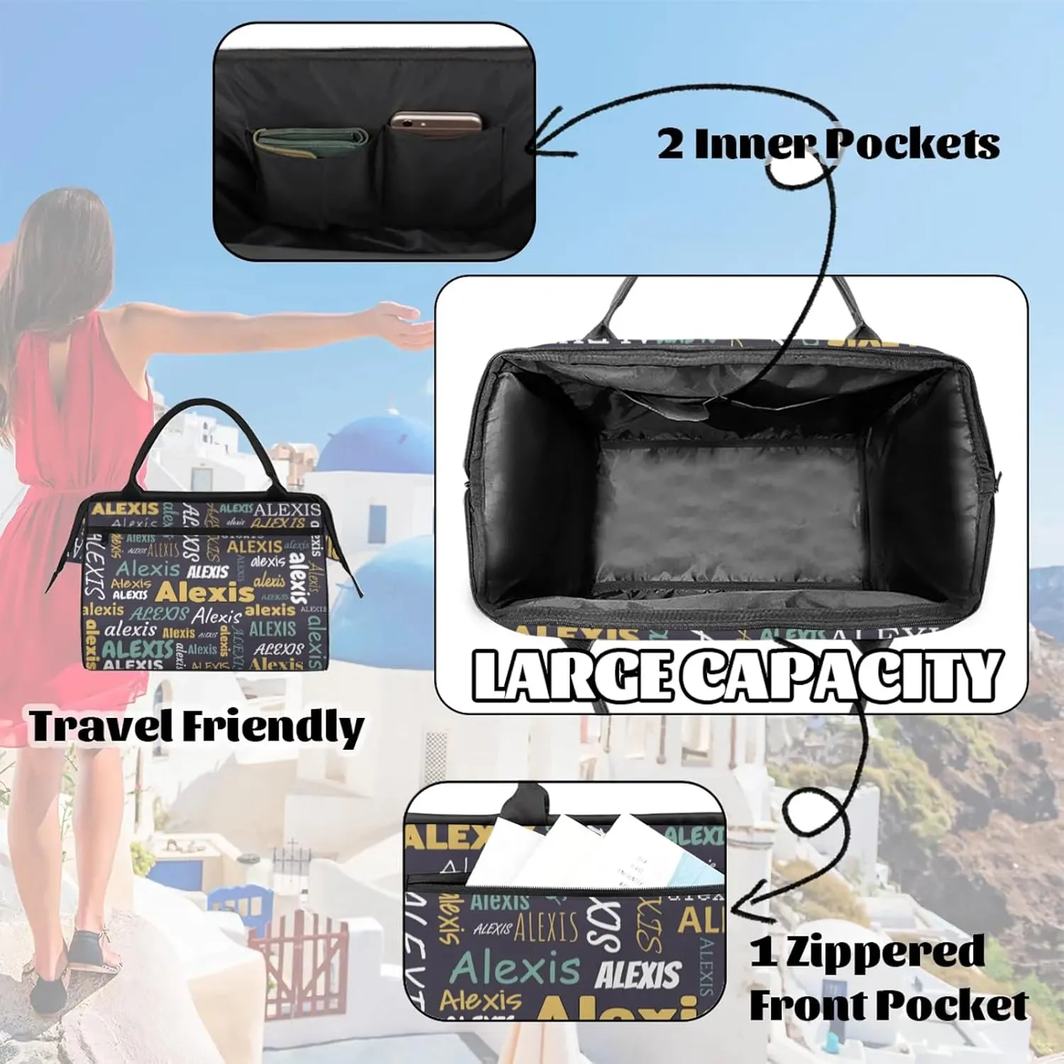 Custom Gymnastics Duffel Bag Personalized Name Dance Ballet Bags Waterproof