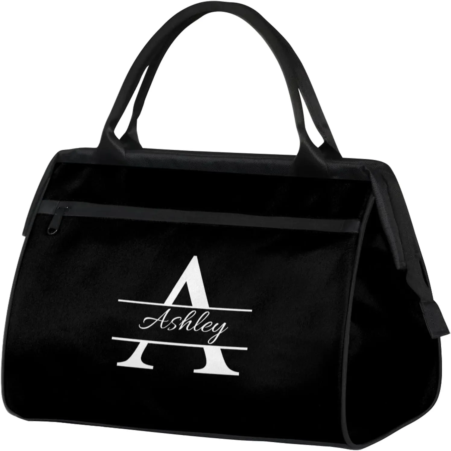 Custom Sports Duffel Bag Personalized Name Dance Gym Bag for Women Men Overnight Weekender Travel Duffel Bags Lightweight 15.2in, Pure Black