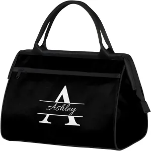 Custom Sports Duffel Bag Personalized Name Dance Gym Bag for Women Men Overnight Weekender Travel Duffel Bags Lightweight 15.2in, Pure Black