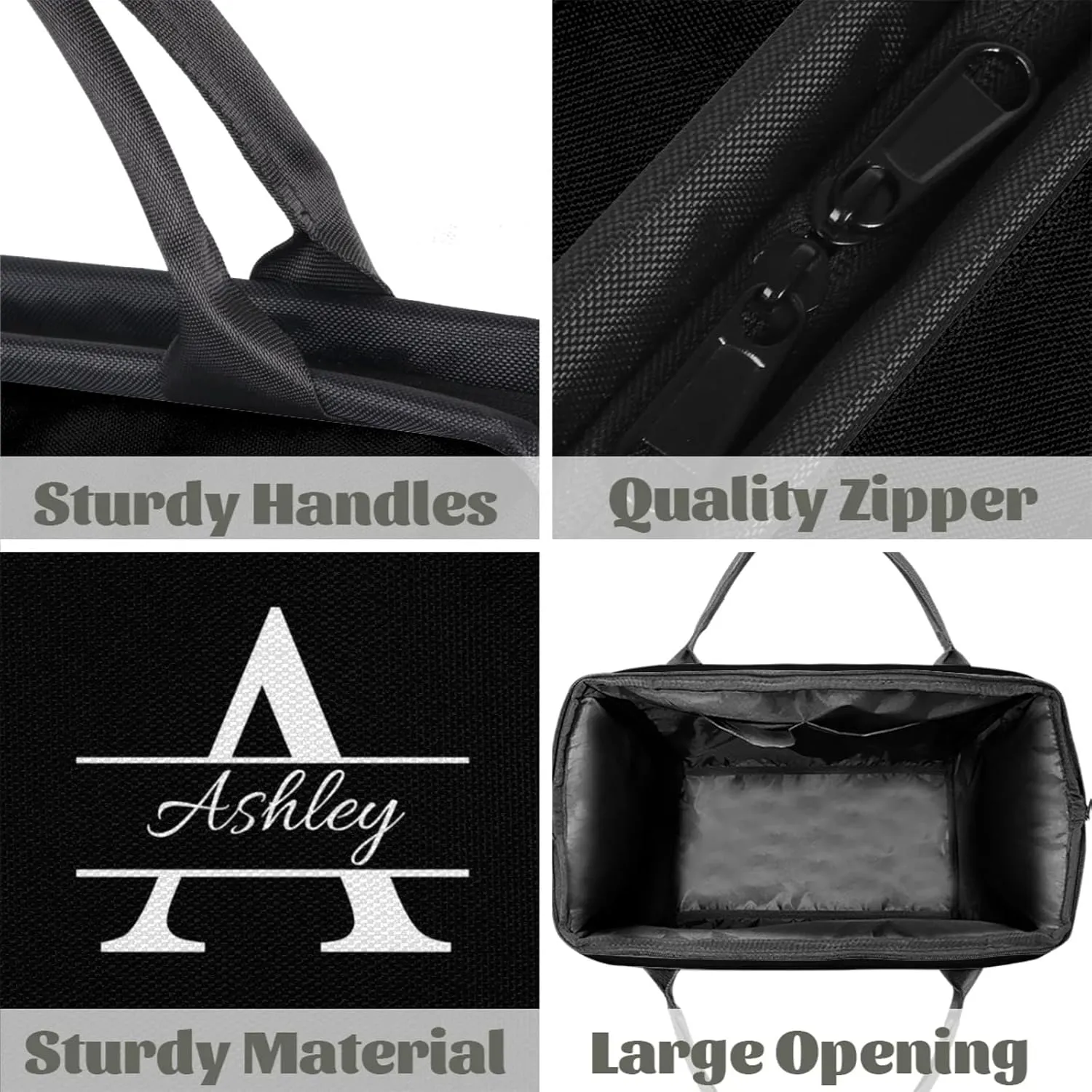 Custom Sports Duffel Bag Personalized Name Dance Gym Bag for Women Men Overnight Weekender Travel Duffel Bags Lightweight 15.2in, Pure Black