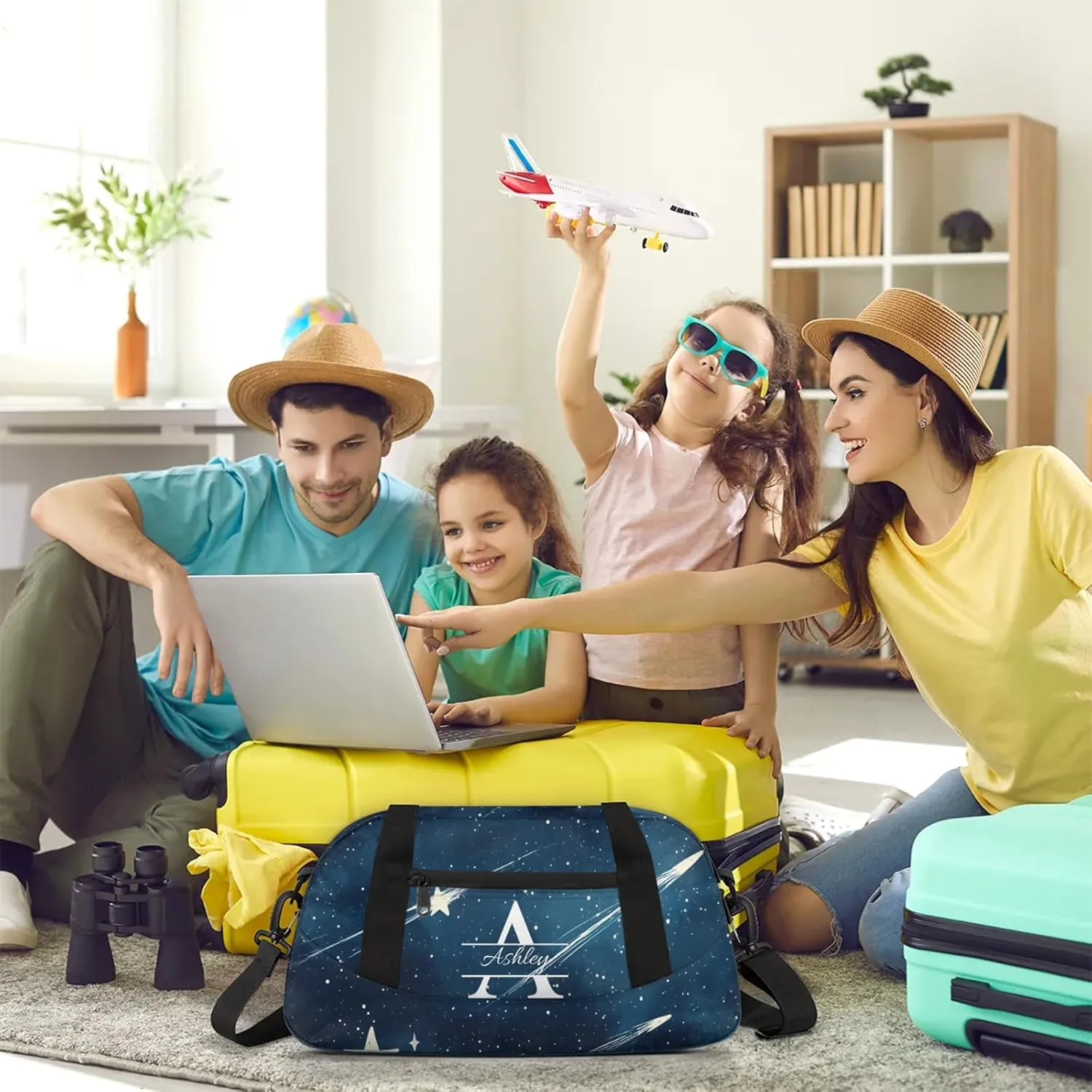 Custom Sports Duffel Bag Personalized Name Dance Gym Bag for Women Men Overnight Weekender Travel Duffel Bags Lightweight 18.5in, Starry Galaxy