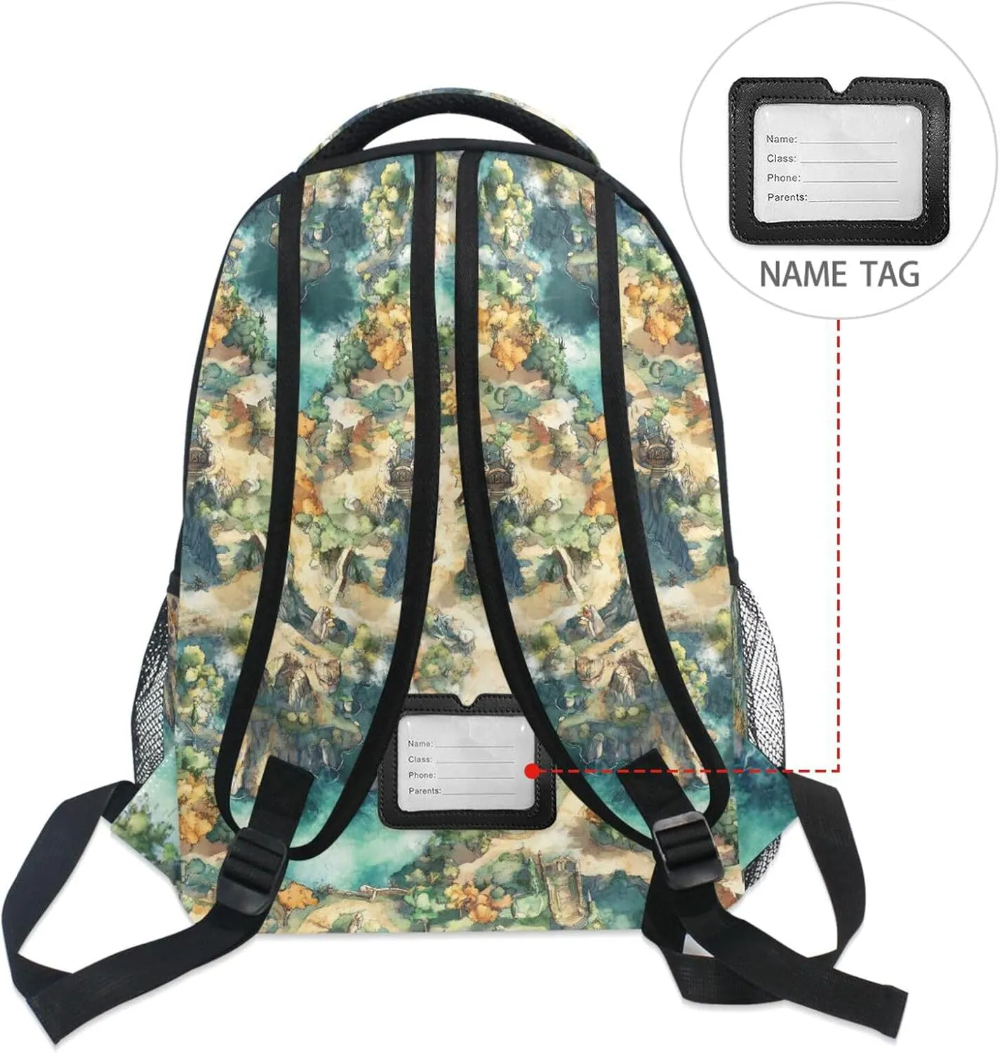 Cute Backpack for Teenager Fashion Outdoor Backpack with Chest Strap for College Work Game Map