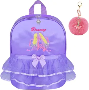 Cute Ballet Bag Kits Tutu Dress Dance Bag, Girls Personalized Waterproof Bag Ballerina Duffle Bag（Purple03）