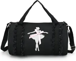 Cute Ballet Dance Bag,Tutu Dress Bag,Girls Dance Bag Gym Travel Duffle Bag for Girls,Personalized Waterproof Duffle Bag (Dancer pattern)
