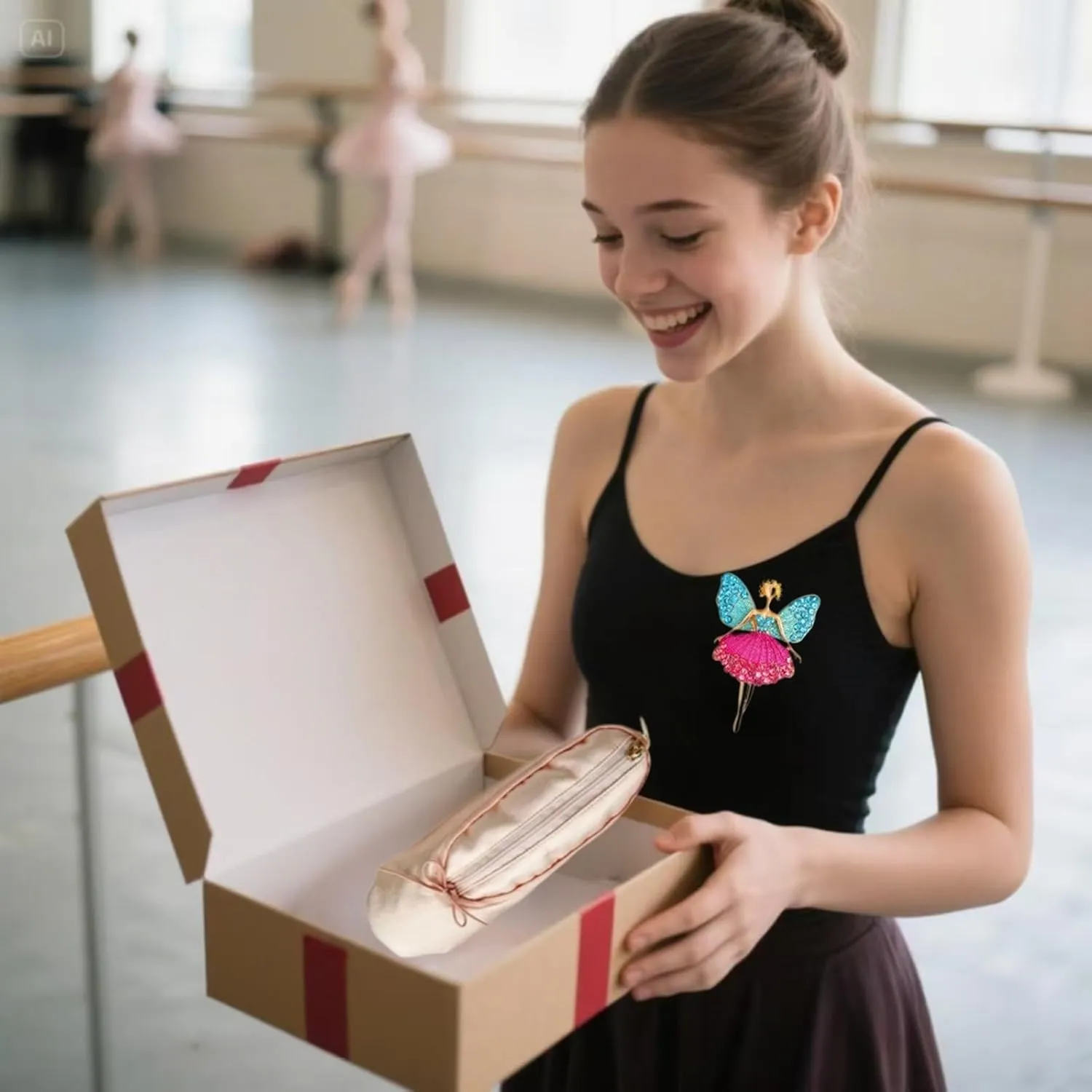 Cute Ballet Slipper Pouch Makeup Bag Dance Recital Gifts Ballerina Dancer Stuff Accessories Pointe Shoe Cosmetic Bag (Pink-B2)