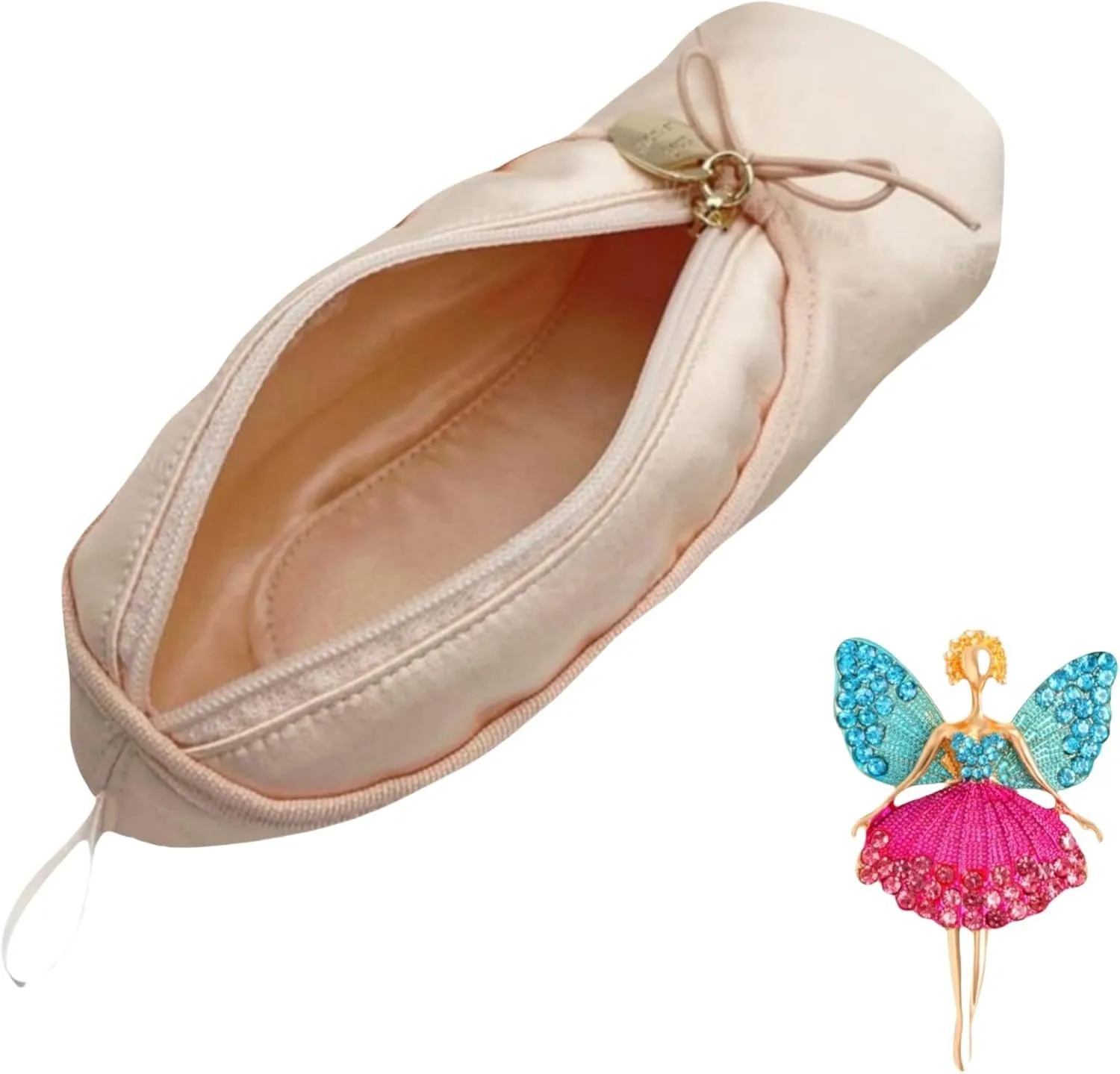 Cute Ballet Slipper Pouch Makeup Bag Dance Recital Gifts Ballerina Dancer Stuff Accessories Pointe Shoe Cosmetic Bag (Pink-B2)