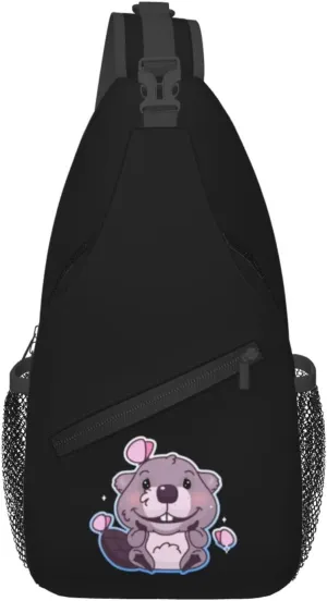 Cute Beaver Crossbody Bags For Women Men Chest Backpack Gym Shoulder Bag Travel Outdoor Sports Casual Crossbody Bags